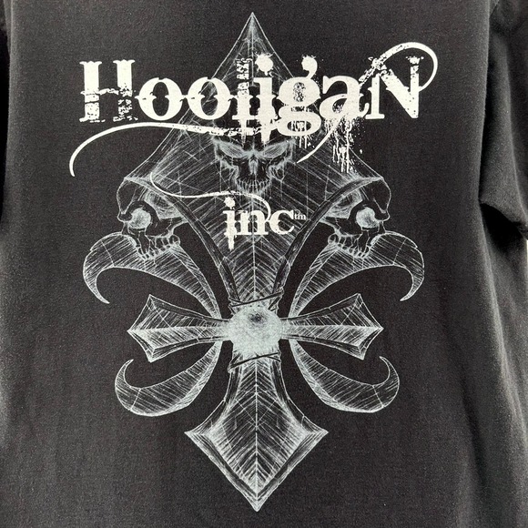Port and Company Other - Y2K Hooligan Inc. Double Sided Tattoo Fleur de Lis Medieval Black Shirt L MMA